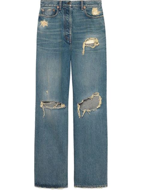 blue gucci jeans|gucci distressed jeans.